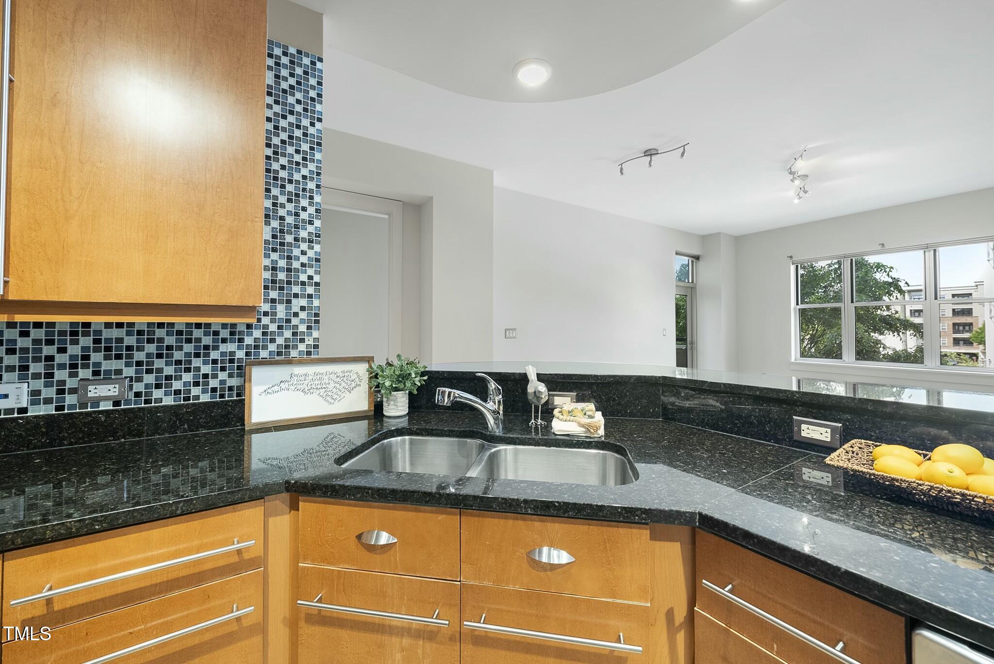618 North Boylan Avenue, Unit 400 Raleigh, NC 27603 - Photo 10 of 28 a kitchen with granite countertop a sink and a counter top space