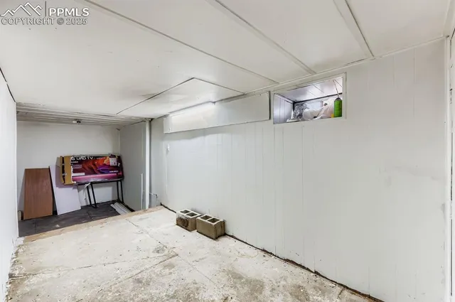 a view of a room with storage