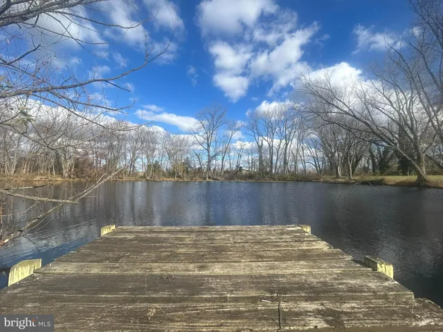 a view of a lake from a yard