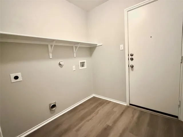 an empty room with a workbench