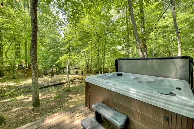 a view of a trees with a yard