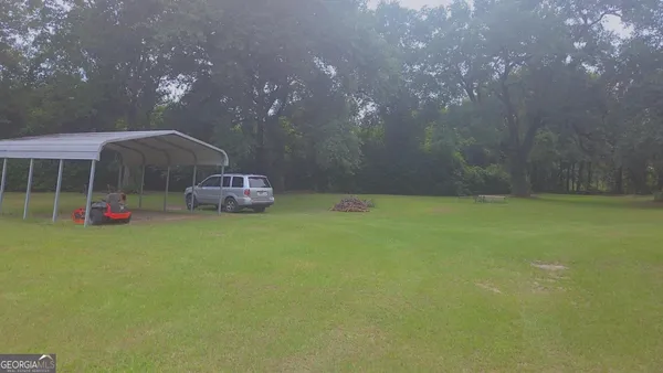 a bath room with a yard
