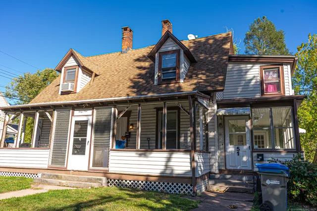 a view of a house with a porch