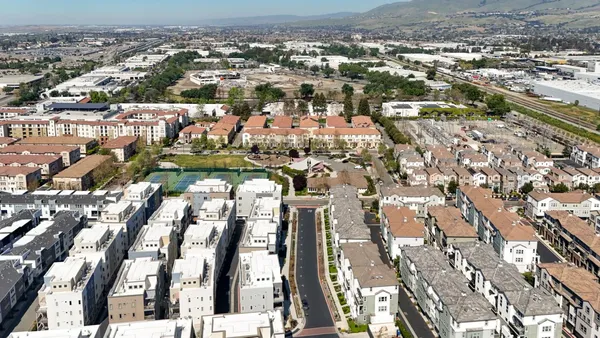 an aerial view of multiple houses