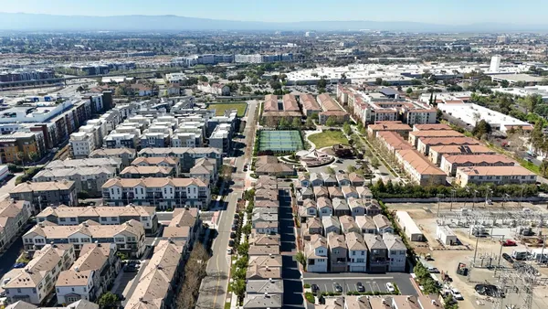 an aerial view of a city