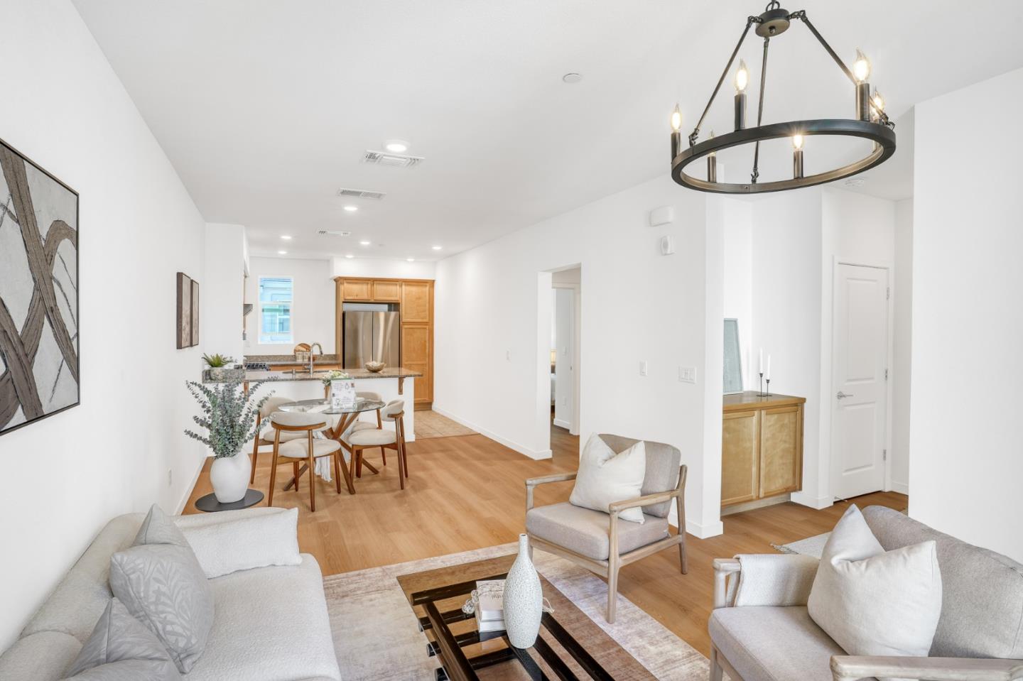 1425 Lavender Loop Milpitas, CA 95035 - Photo 9 of 59 a living room with furniture a window and kitchen view