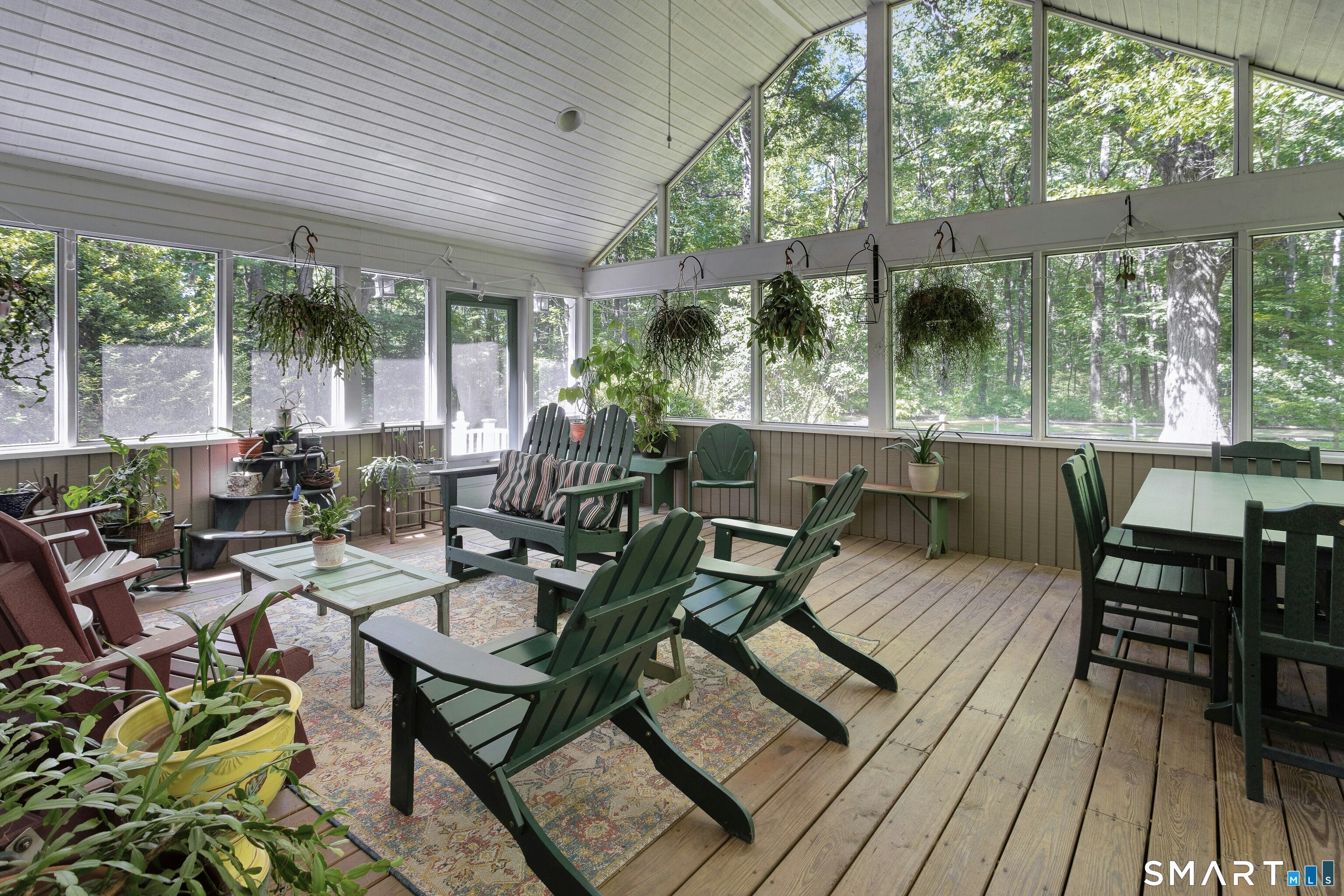 65 Barrows Road Easton, CT 06612 - Photo 25 of 38 Front Screened Porch with Vaulted Ceiling