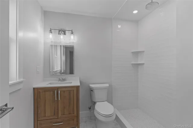 a bathroom with a toilet a sink and mirror