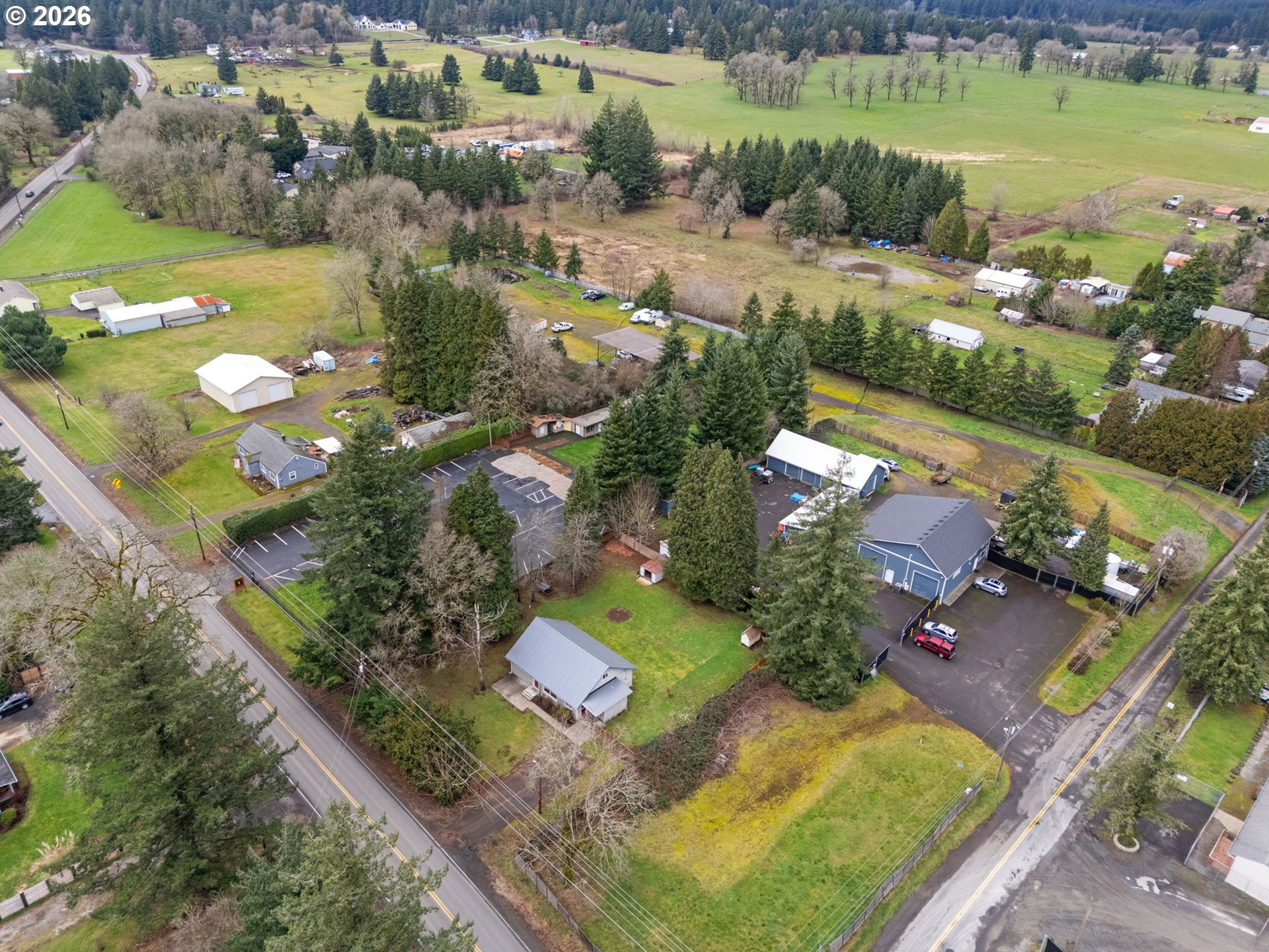 25106 Northeast 25th Street Camas, WA 98607 - Photo 41 of 47 an aerial view of a house with a yard basket ball court and outdoor seating