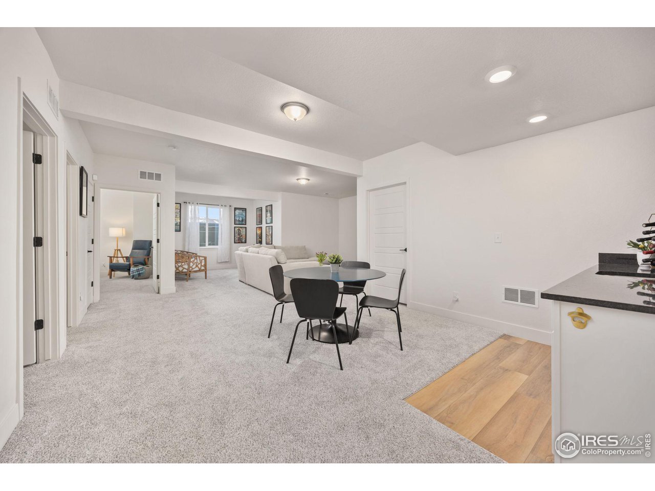 1059 Larkspur Drive Erie, CO 80516 - Photo 24 of 40 Lower level with 2 bedrooms, 1 full bathroom, TV area, seating area and bar.