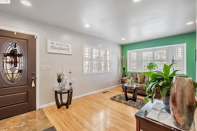 a living room with furniture