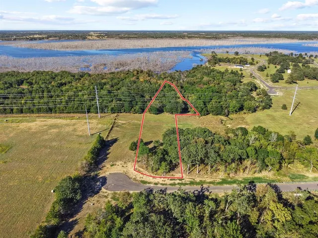 a view of a lake from a yard