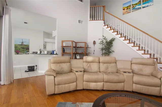 a living room with furniture