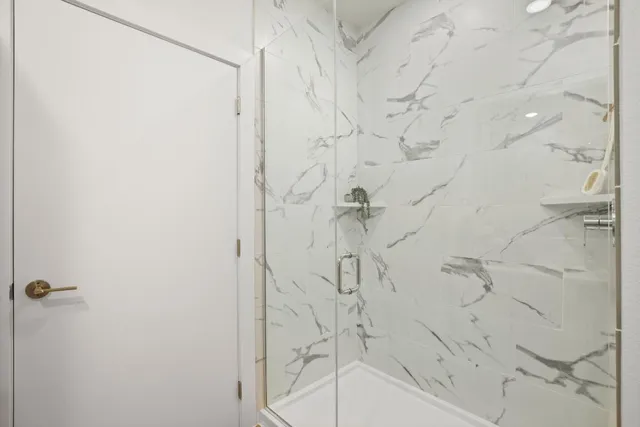a bathroom with a shower
