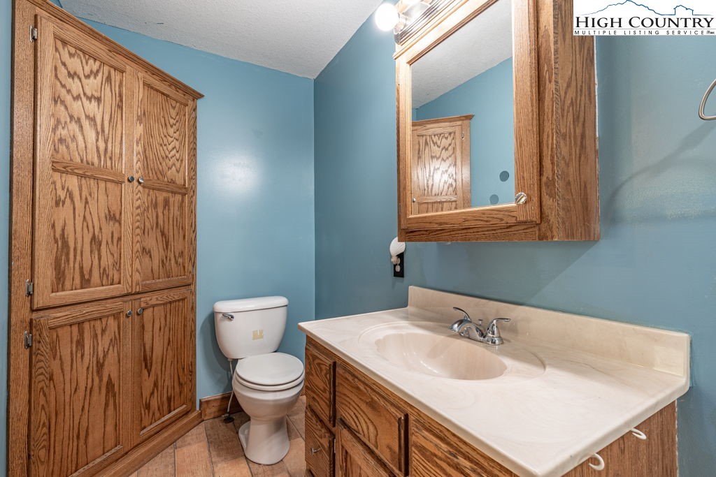 621 Trivette Hollow Road Creston, NC 28615 - Photo 36 of 43 a bathroom with a toilet a sink and a mirror