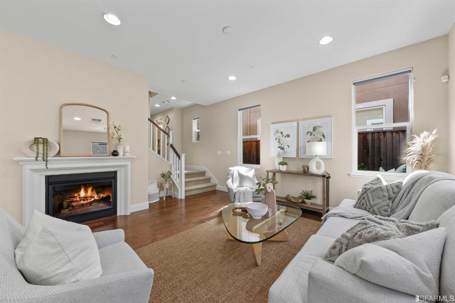 3547 Meyer Place Santa Clara, CA 95051 - Photo 2 of 34 a living room with furniture and a fireplace