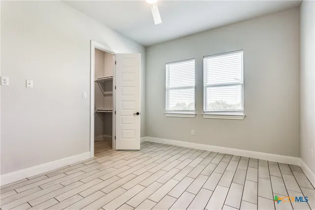 an empty room with window