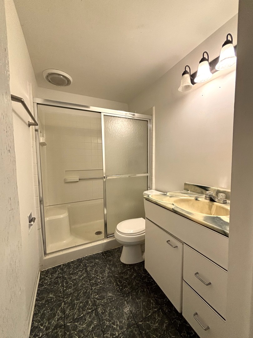 50 Marnel Road Montgomery, IL 60538 - Photo 11 of 12 a bathroom with a granite countertop sink a toilet and shower