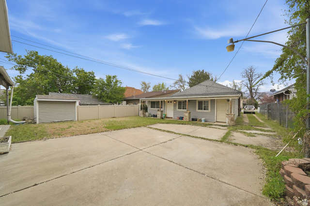 977 23rd Street Ogden, UT 84401 - Photo 28 of 29 Rear view of house with a fenced backyard, roof with shingles, and an outbuilding