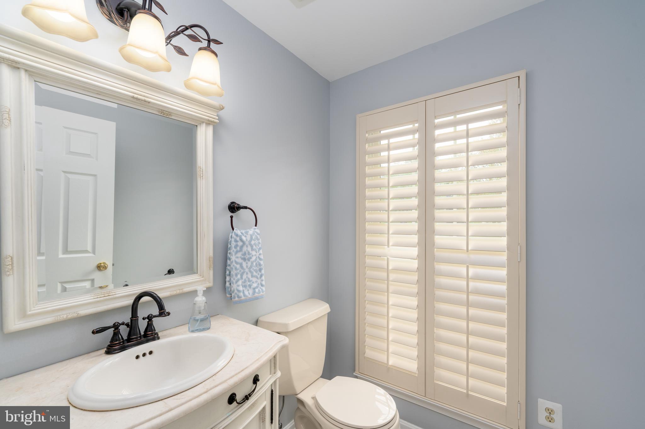 1346 Becket Road Eldersburg, MD 21784 - Photo 18 of 73 a bathroom with a toilet a sink a mirror and a window