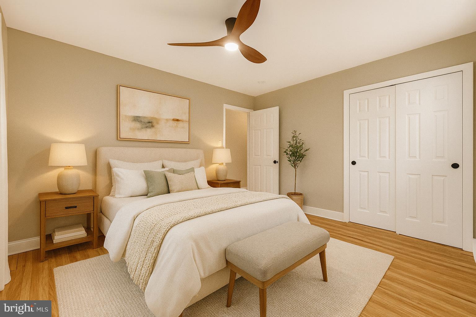 1538 Haddonfield-Berlin Road Cherry Hill, NJ 08003 - Photo 5 of 36 a spacious bedroom with a bed and a chandelier