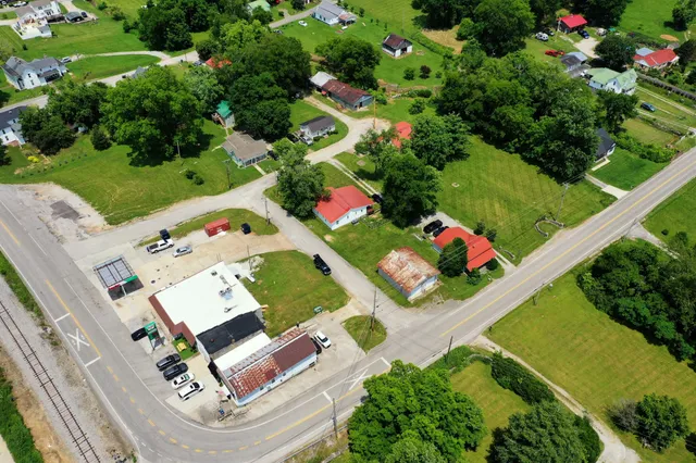 an aerial view of multiple house