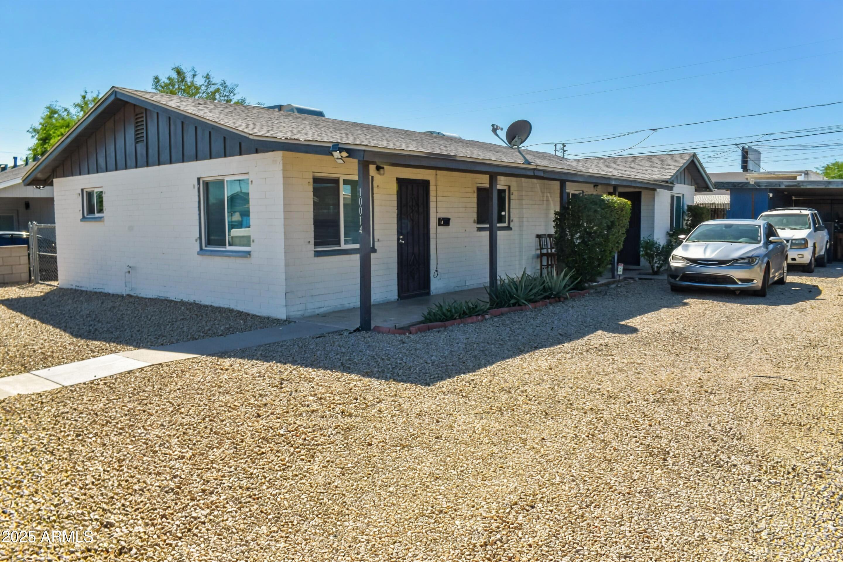 a view of a house with a patio