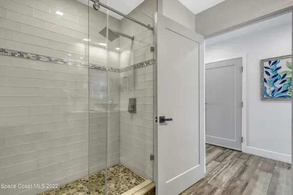 a bathroom with a shower