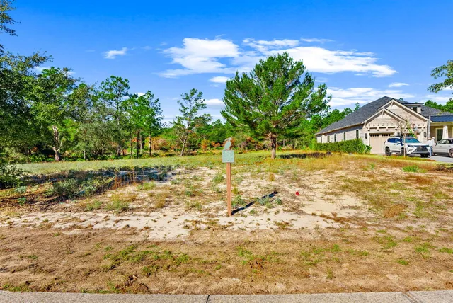 a view of yard with swimming pool and green space
