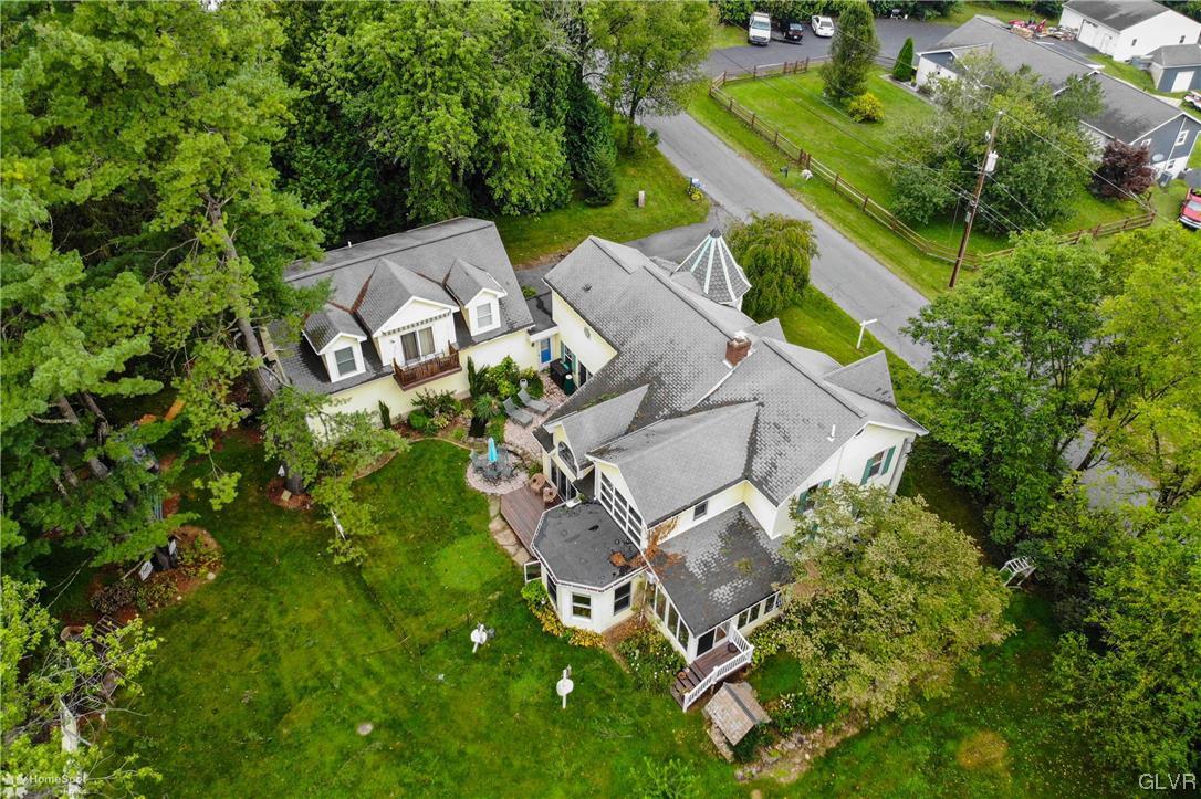 475 English Road Bath, PA 18014 - Photo 3 of 46 an aerial view of a house with garden space and street view