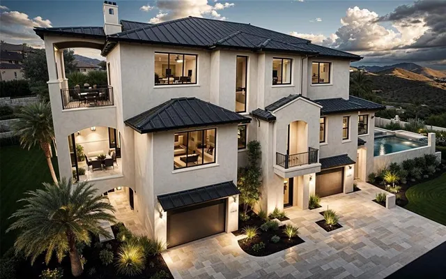 a front view of a house with yard