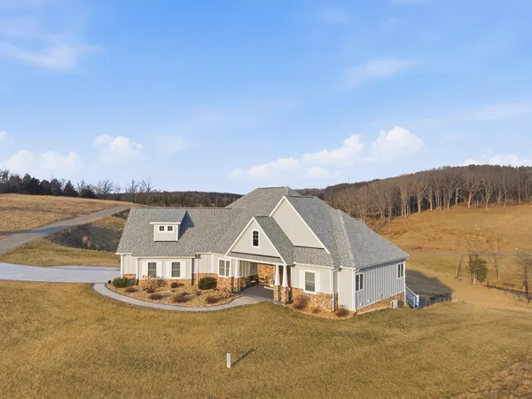 a view of a lake in middle of the town