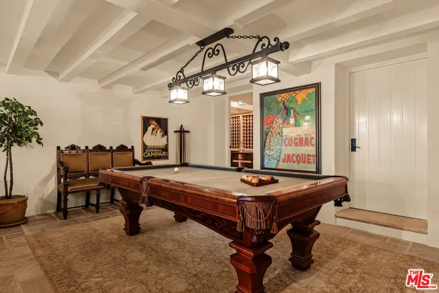 a room with wooden furniture