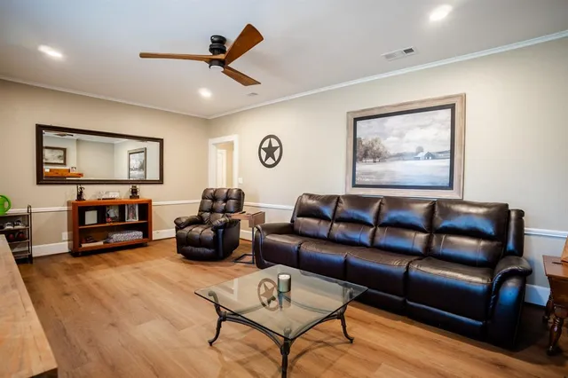 a living room with furniture
