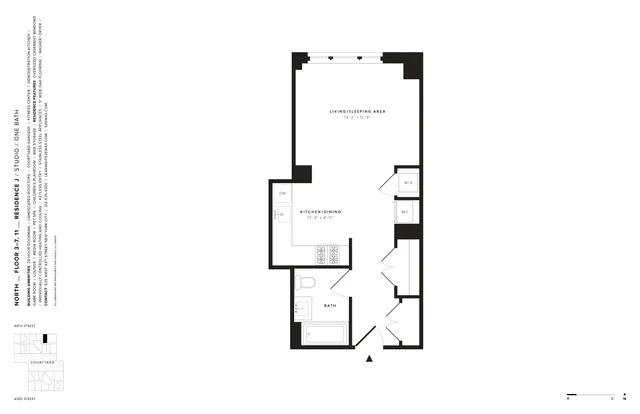 $3,497 | 535 West 43rd Street, Unit NORTH 3J | Hell's Kitchen