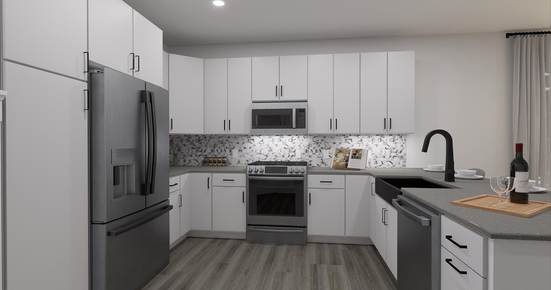 3922 Milltown Ridge Run Raleigh, NC 27612 - Photo 3 of 18 a kitchen with granite countertop white cabinets and stainless steel appliances