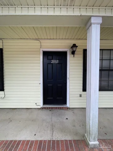 a area with a wooden door