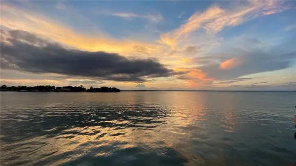 a view of a lake from a yard