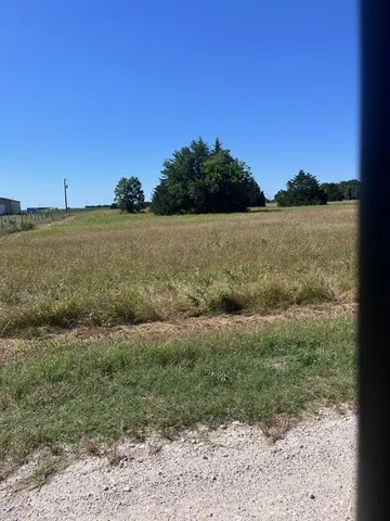 a view of a field with an ocean
