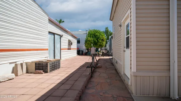 a backyard of a house