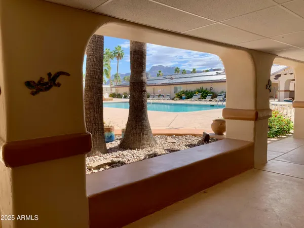 a view of a house with a swimming pool