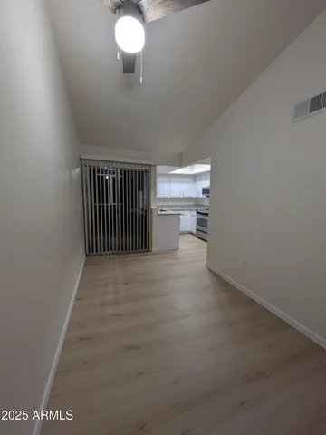 a view of a livingroom with a chair