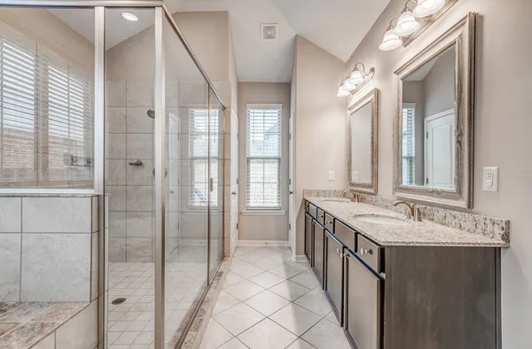 a bathroom with a shower