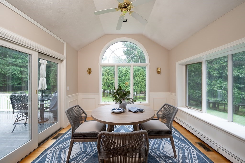 1 Huckleberry Hill Lane Hingham, MA 02043 - Photo 10 of 30 a view of a dining room with furniture window and outside view