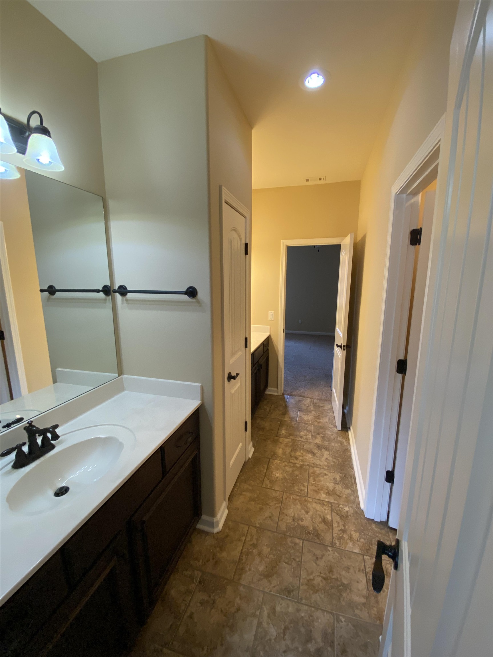 930 Snowden Farm Road Collierville, TN 38017 - Photo 30 of 38 a bathroom with a double vanity sink and mirror