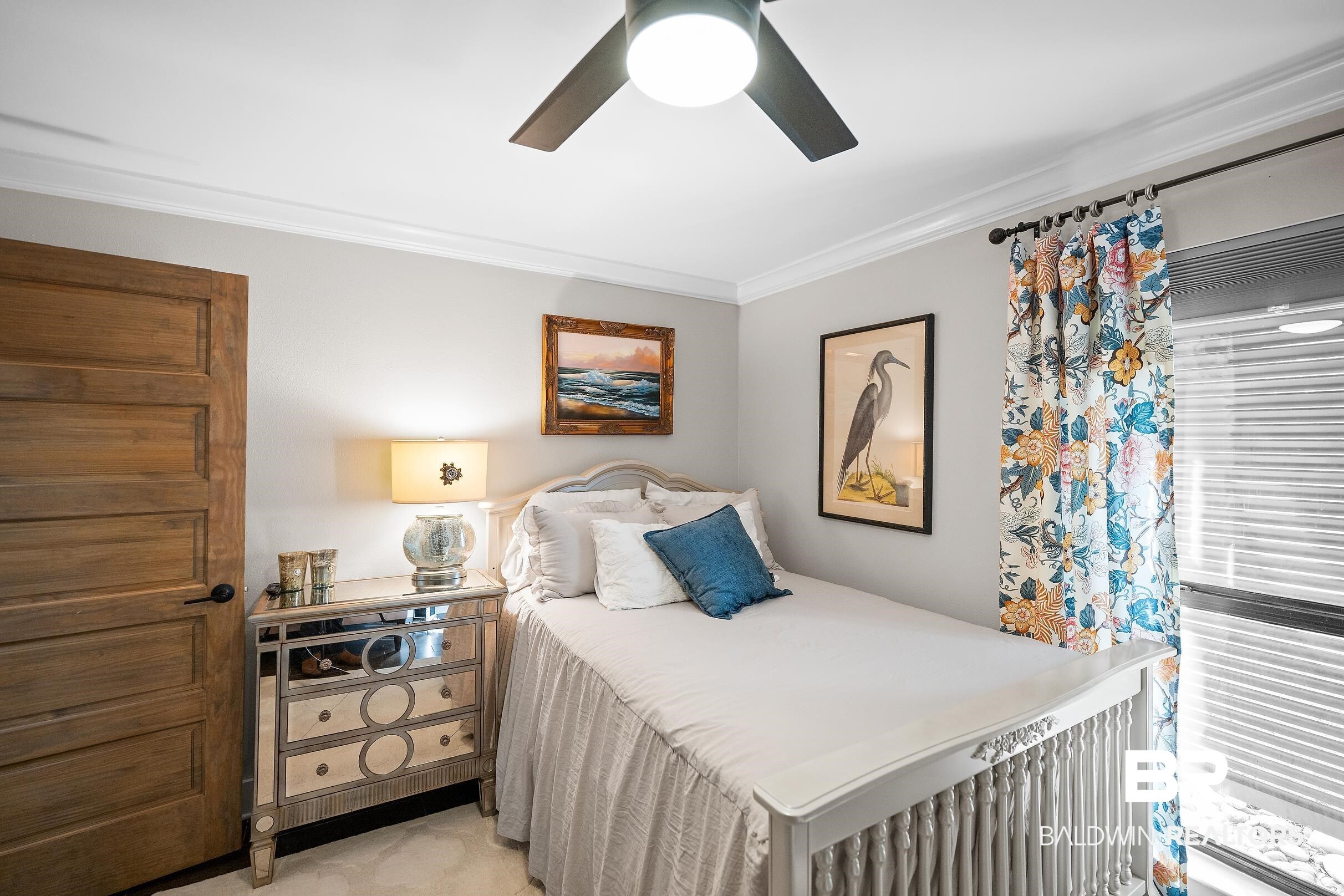 8490 Bay View Drive Foley, AL 36535 - Photo 33 of 67 Carpeted bedroom featuring crown molding and a ceiling fan