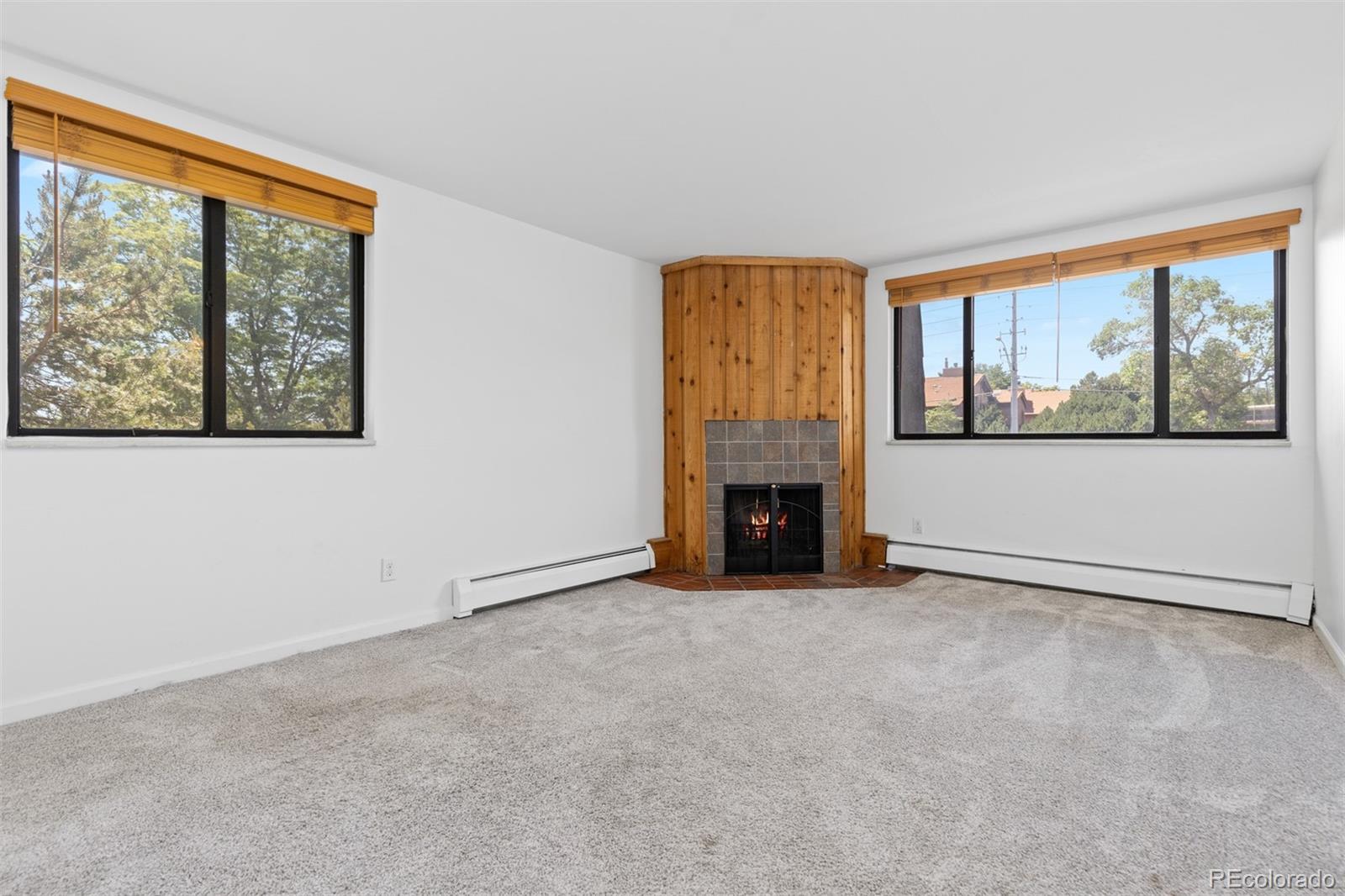 745 Thomas Drive, Unit 2 Boulder, CO 80303 - Photo 16 of 30 an empty room with windows fire place and windows