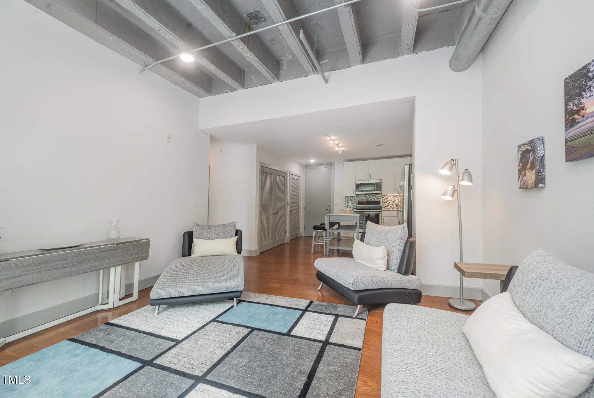 1300 St Marys Street, Unit 408 Raleigh, NC 27605 - Photo 3 of 28 a living room with furniture and a rug