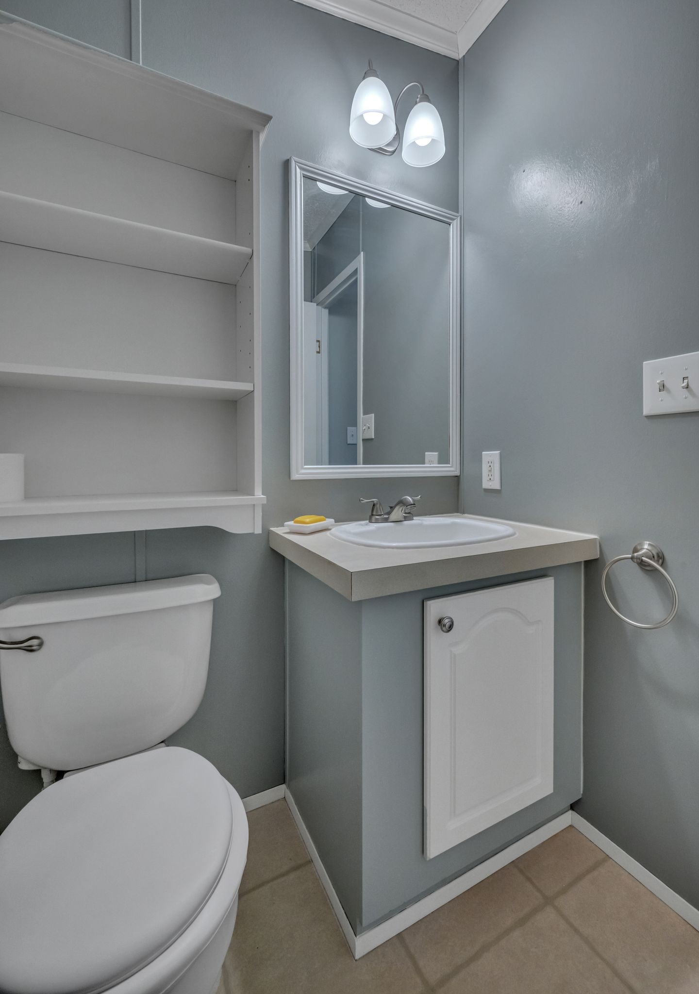 11364 Potts Hollow Road Lyles, TN 37098 - Photo 25 of 29 a bathroom with a toilet sink and mirror