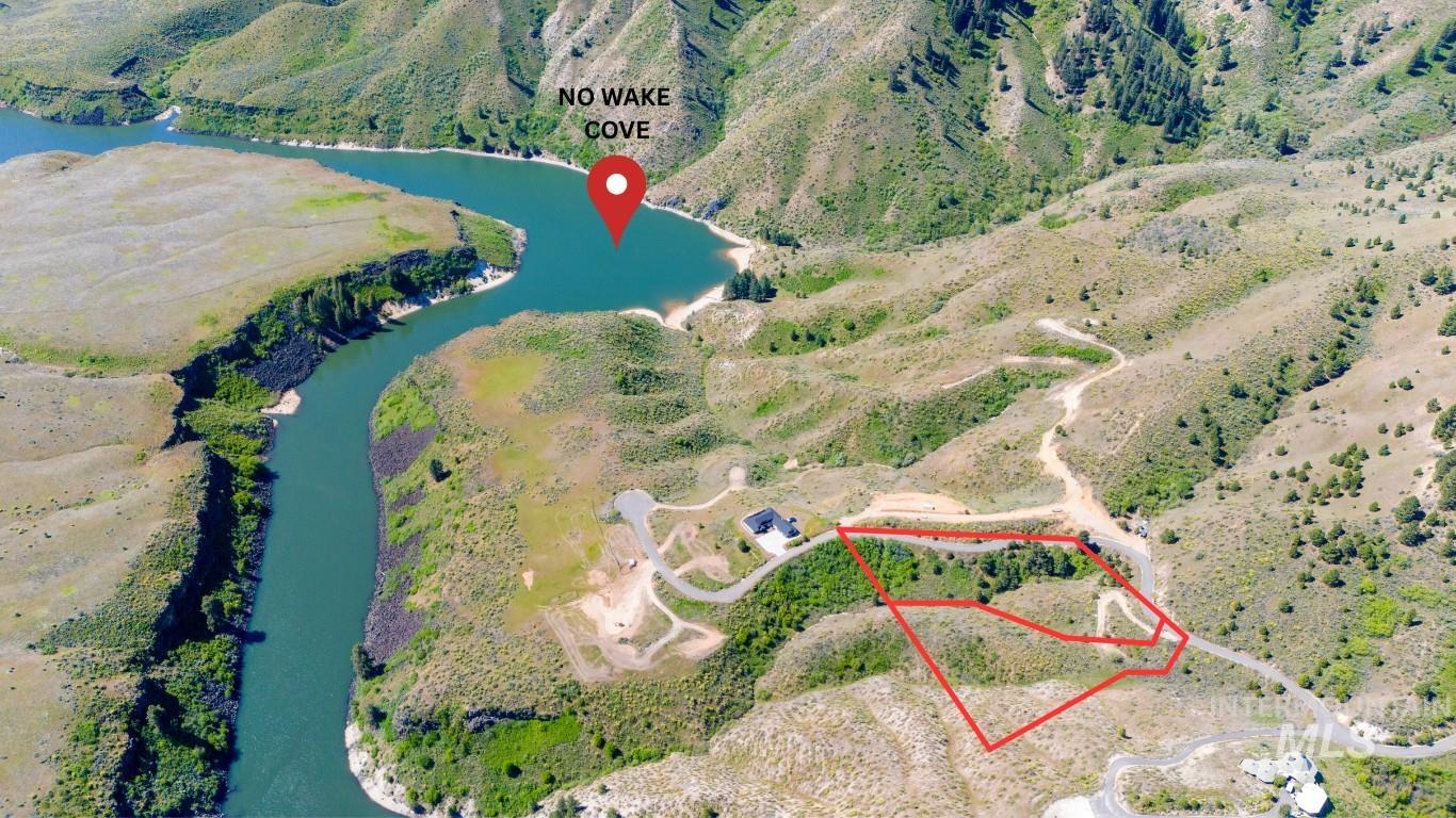 Bird's eye view of a nearby body of water